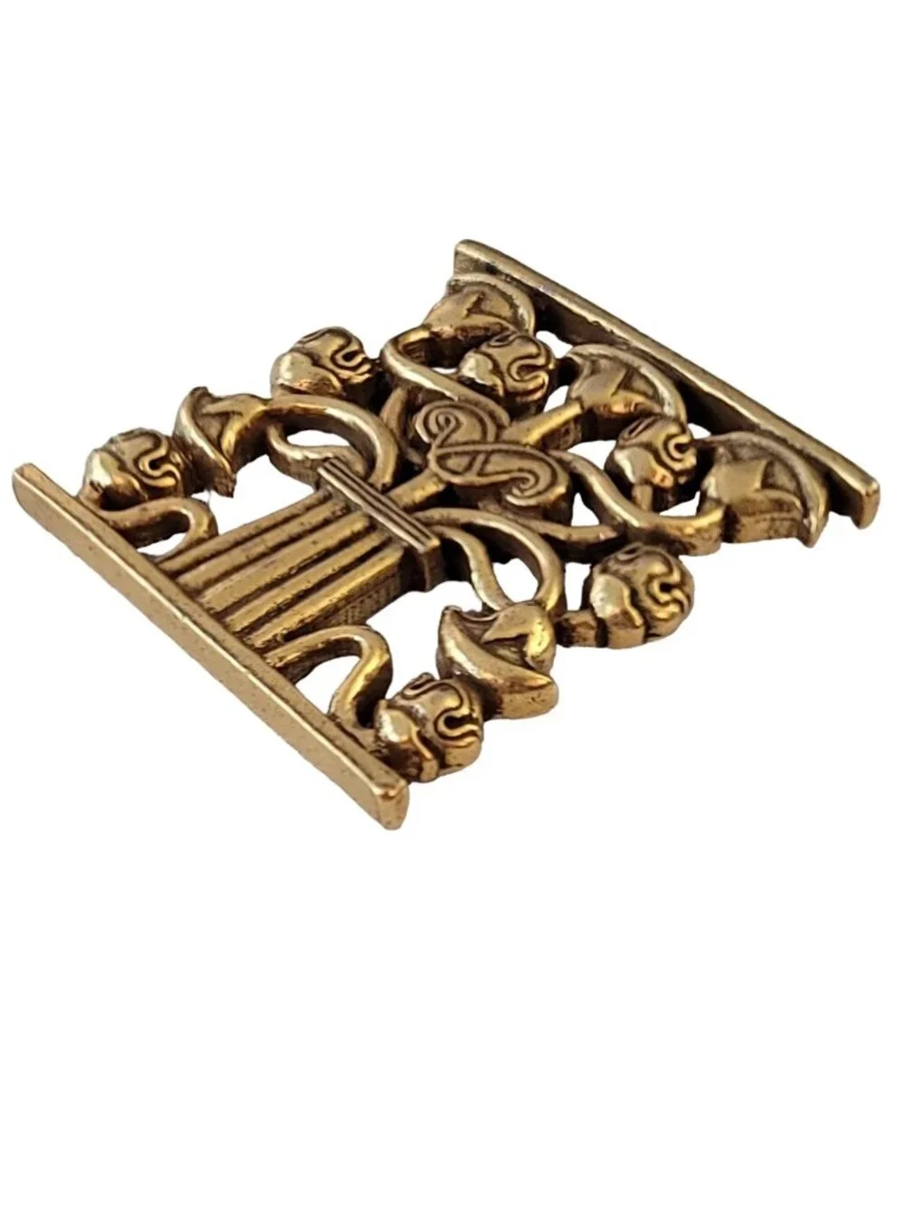 Metropolitan Museum of Art Gold Tone Corbel Flower Tree of Life Pin Brooch, M601